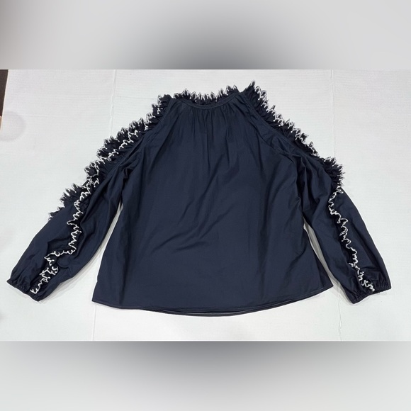 Ulla Johnson Top Size 2 Blouse Scalloped Cold Shoulder 100% Cotton - Picture 3 of 12